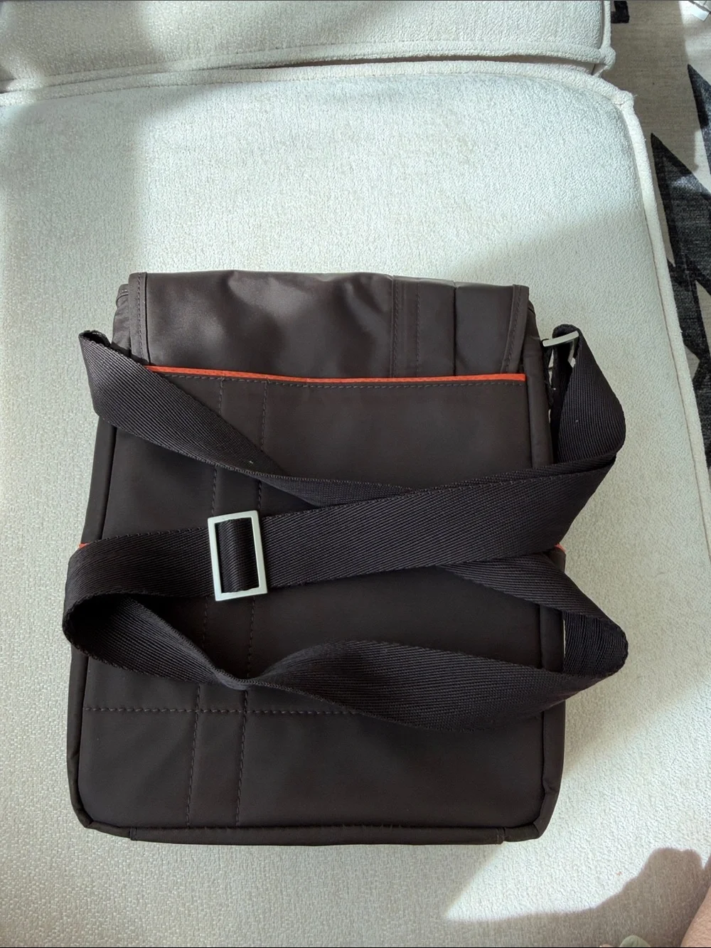 Brown Men's Messenger Bag with Crown Accent